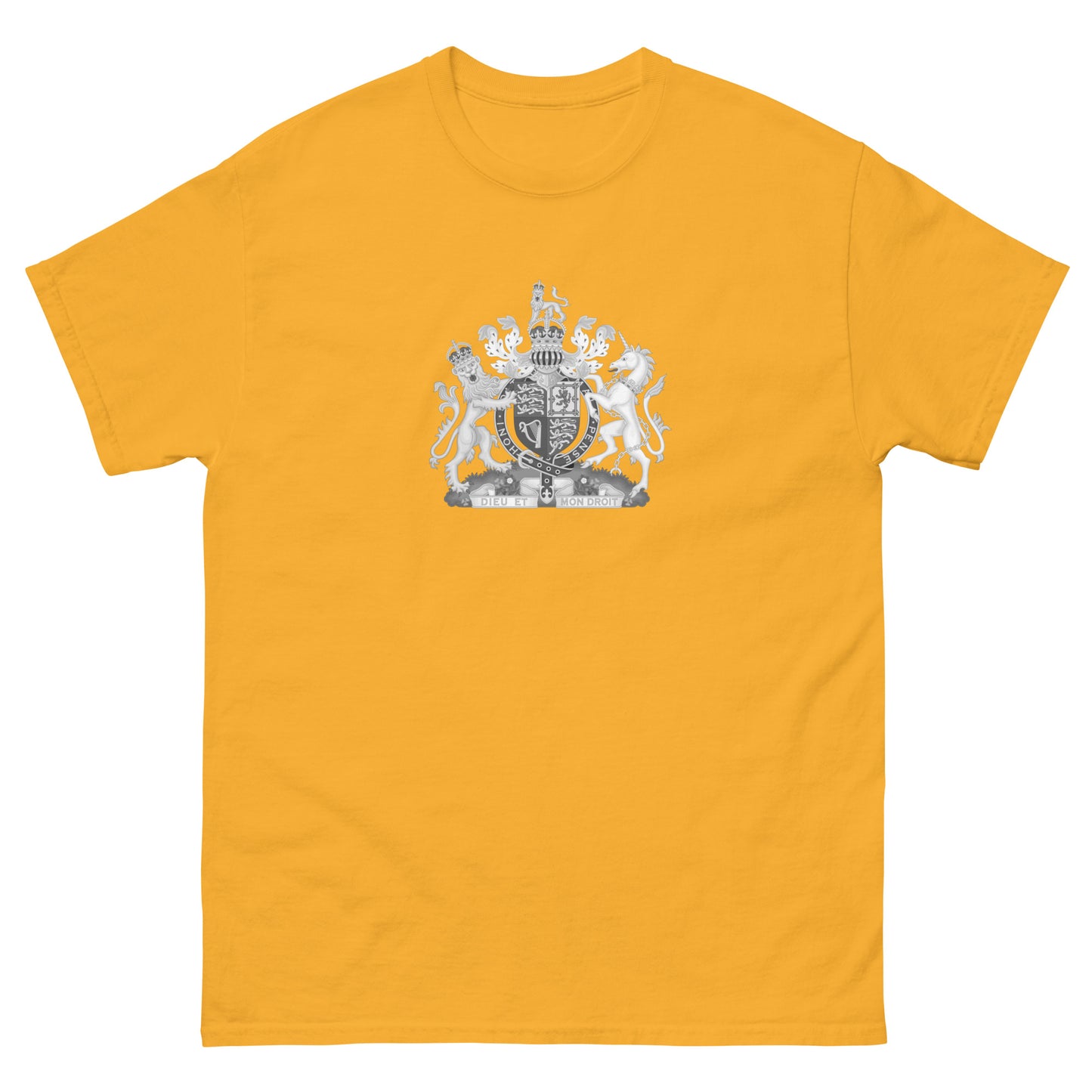 Grey Uk Crest T-shirt | Elegant United Kingdom Emblem Tee