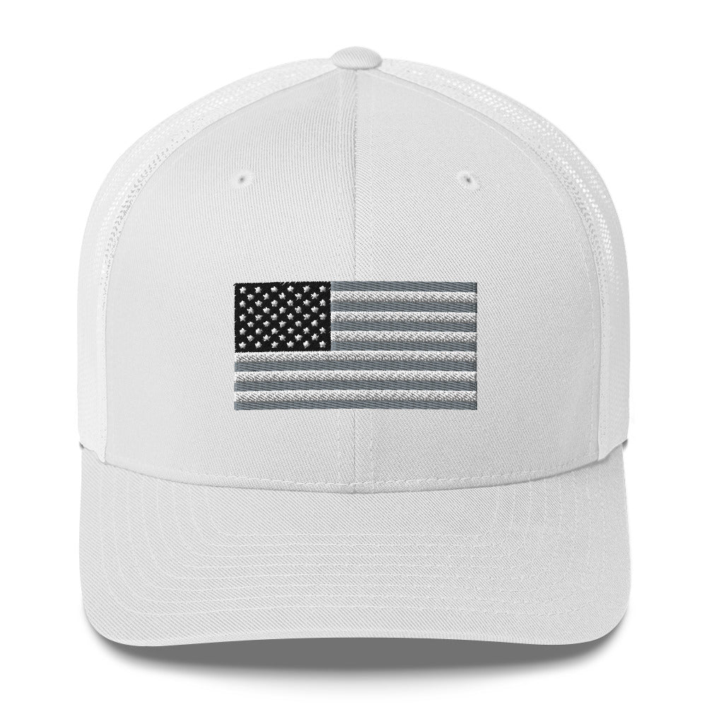 Grey US Patiotic Trucker Cap