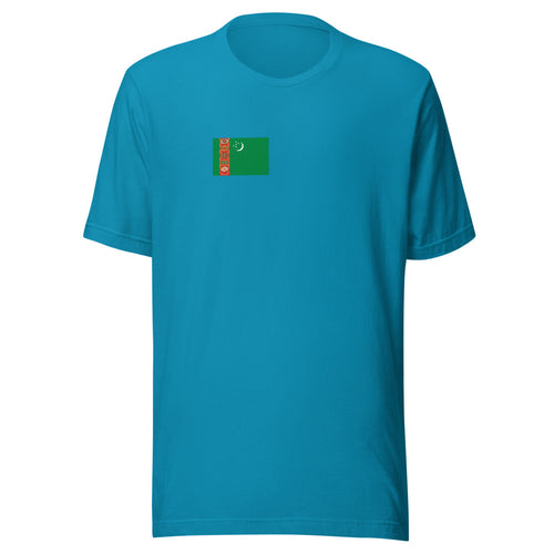 National Flag Shirts - Collection 35 Turkmenistan / S / Aqua