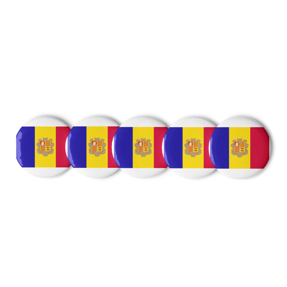 National Flag Buttons - Collection 1 Andorra button-225