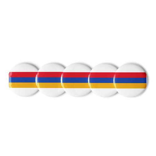 National Flag Buttons - Collection 1 Armenia / 2.25 / White