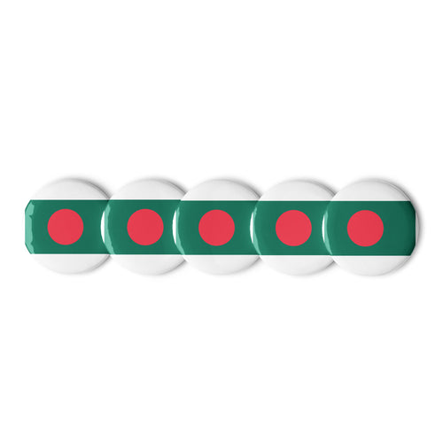 National Flag Buttons - Collection 1 Bangladesh / 2.25 / White