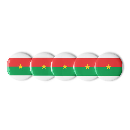 National Flag Buttons - Collection 1 Burkina Faso / 2.25 / White