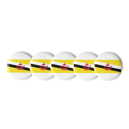 National Flag Buttons - Collection 1 Brunei / 2.25 / White