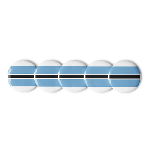 National Flag Buttons - Collection 1 Botswana / 2.25 / White
