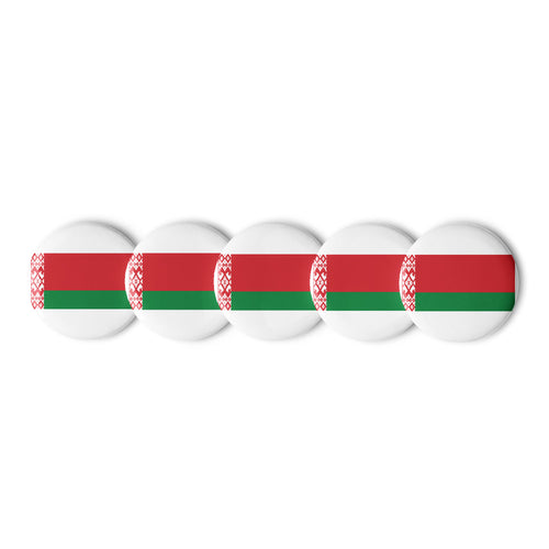 National Flag Buttons - Collection 1 Belarus / 2.25 / White