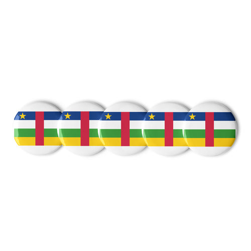 National Flag Buttons - Collection 1 Central African Republic / 2.25 / White