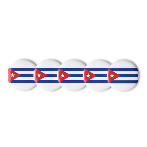 National Flag Buttons - Collection 1 Cuba / 2.25 / White