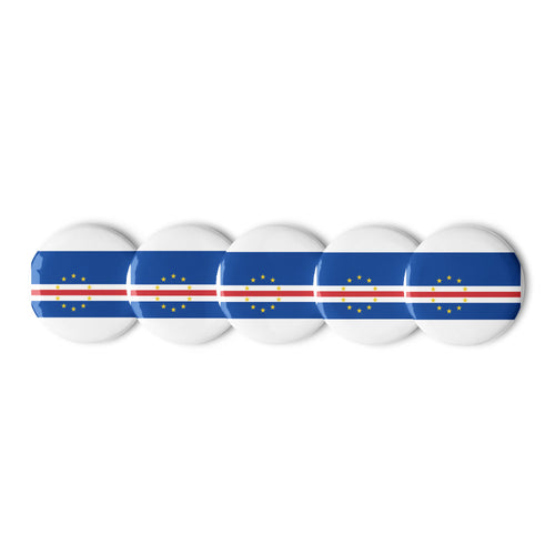 National Flag Buttons - Collection 1 Cape Verde / 2.25 / White