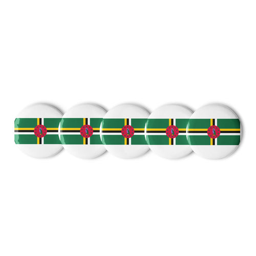National Flag Buttons - Collection 1 Dominica / 2.25 / White