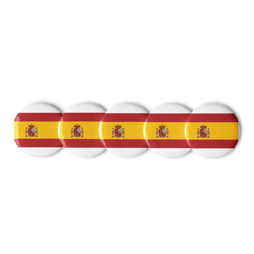 National Flag Buttons - Collection 1 Spain / 2.25 / White