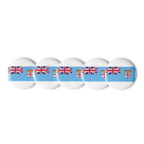National Flag Buttons - Collection 1 Fiji / 2.25 / White