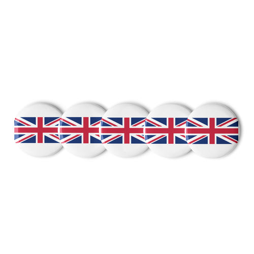 National Flag Buttons - Collection 1 United Kingdom / 2.25 / White