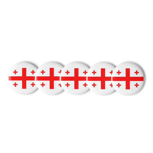 National Flag Buttons - Collection 1 Georgia / 2.25 / White