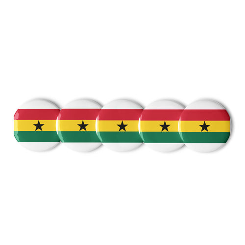 National Flag Buttons - Collection 1 Ghana / 2.25 / White