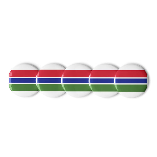 National Flag Buttons - Collection 1 Gambia / 2.25 / White