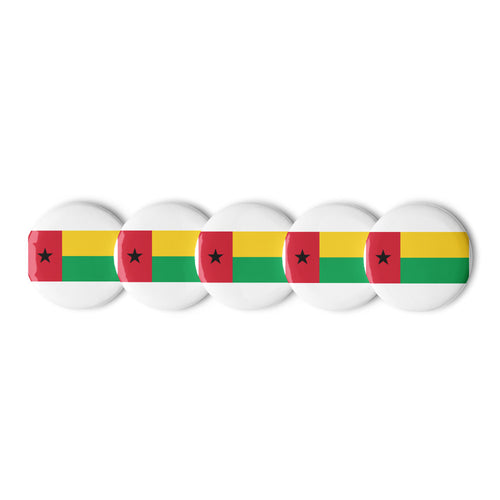 National Flag Buttons - Collection 1 Guinea-Bissau / 2.25 / White