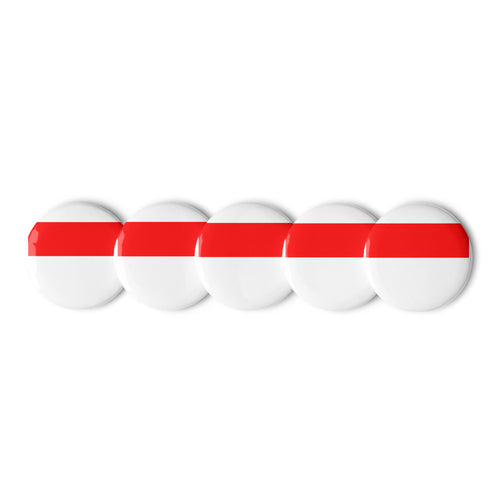 National Flag Buttons - Collection 1 Indonesia / 2.25 / White
