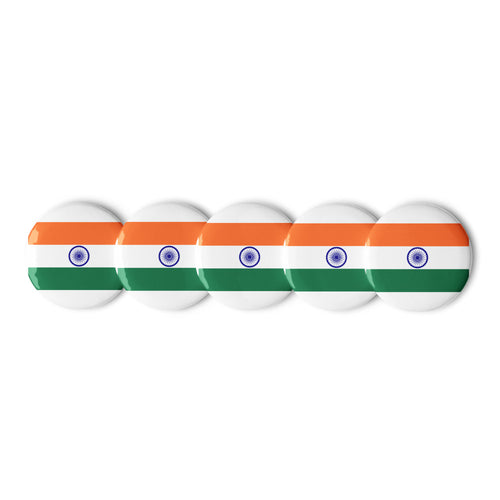 National Flag Buttons - Collection 1 India / 2.25 / White