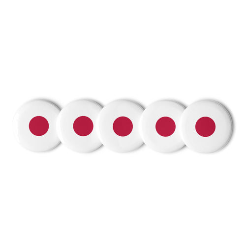 National Flag Buttons - Collection 1 Japan / 2.25 / White