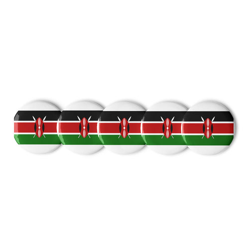 National Flag Buttons - Collection 1 Kenya / 2.25 / White