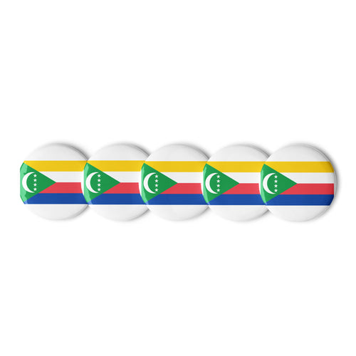 National Flag Buttons - Collection 1 Comoros / 2.25 / White