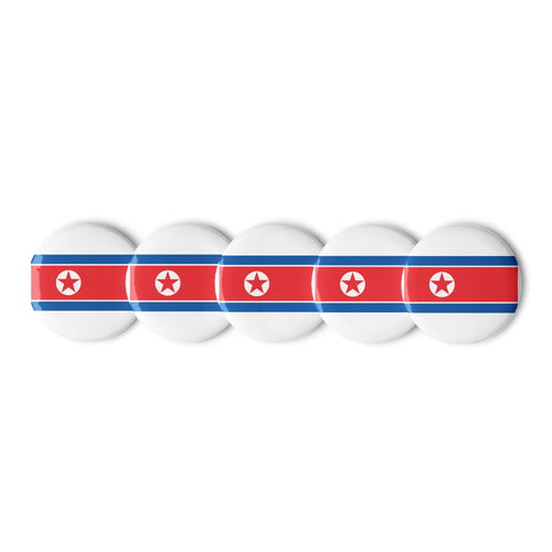 National Flag Buttons - Collection 1 North Korea / 2.25 / White