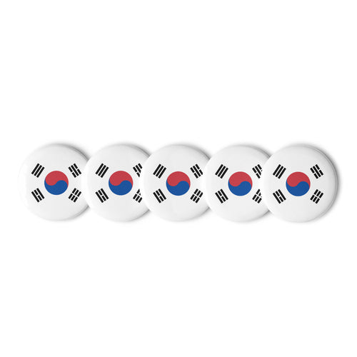 National Flag Buttons - Collection 1 South Korea / 2.25 / White