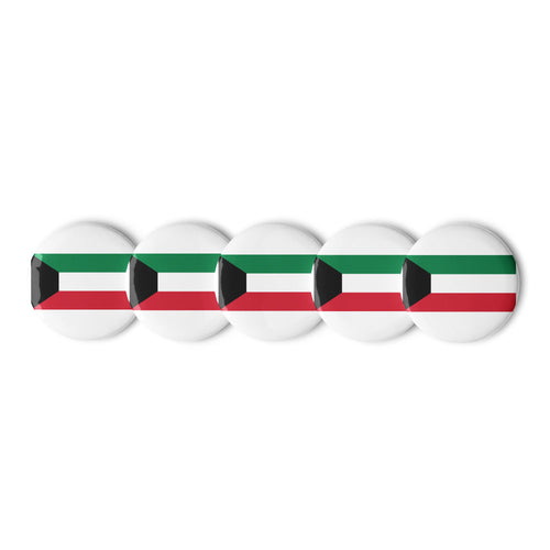 National Flag Buttons - Collection 1 Kuwait / 2.25 / White