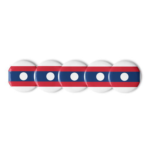 National Flag Buttons - Collection 1 Laos / 2.25 / White