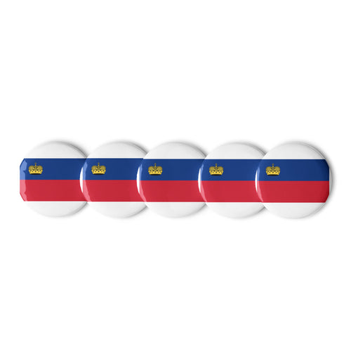 National Flag Buttons - Collection 1 Liechtenstein / 2.25 / White
