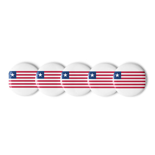 National Flag Buttons - Collection 2 Liberia / 2.25 / White