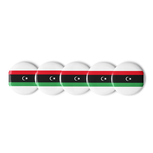 National Flag Buttons - Collection 2 Libya / 2.25 / White
