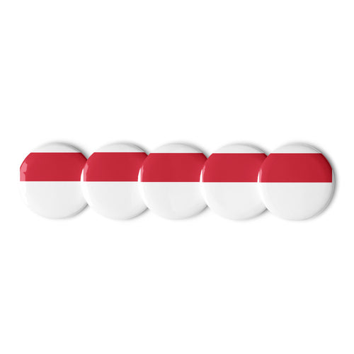 National Flag Buttons - Collection 2 Monaco / 2.25 / White