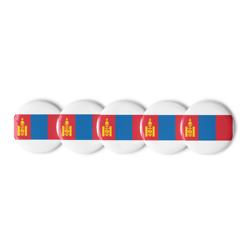 National Flag Buttons - Collection 2 Mongolia / 2.25 / White
