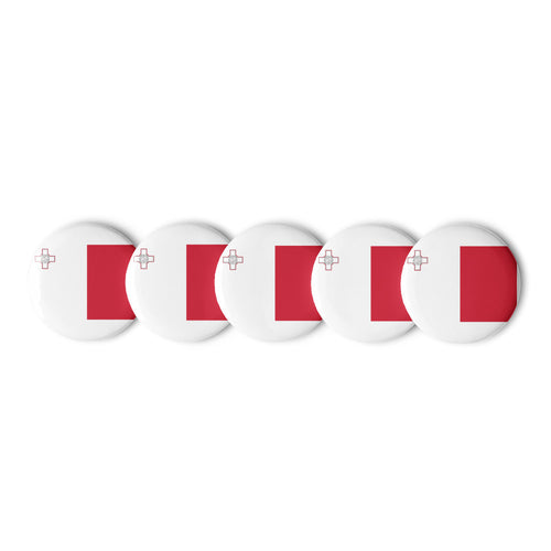 National Flag Buttons - Collection 2 Malta / 2.25 / White