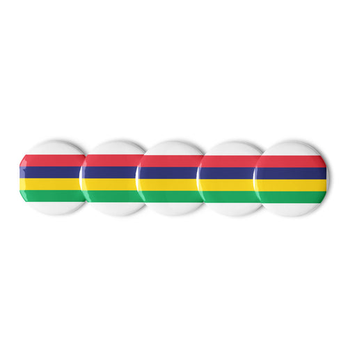 National Flag Buttons - Collection 2 Mauritius / 2.25 / White