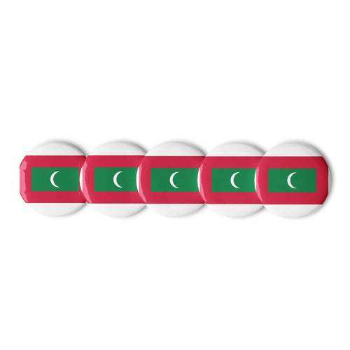National Flag Buttons - Collection 2 Maldives / 2.25 / White