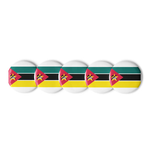 National Flag Buttons - Collection 2 Mozambique / 2.25 / White