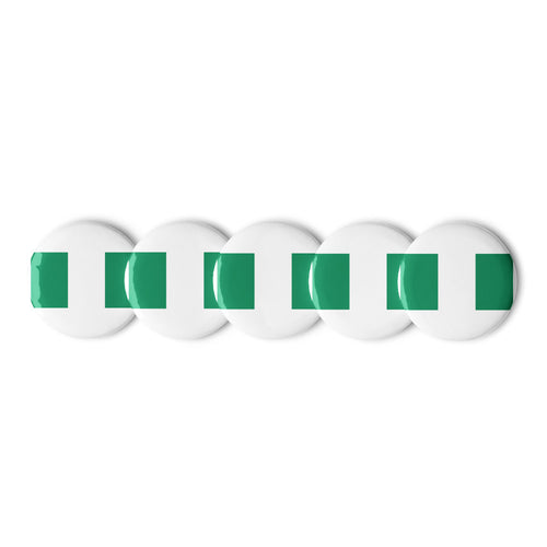 National Flag Buttons - Collection 2 Nigeria / 2.25 / White