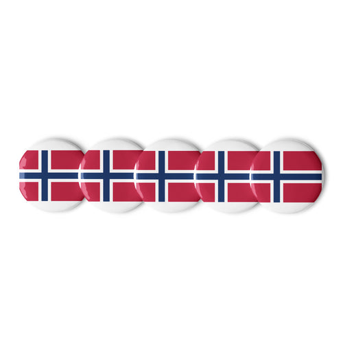 National Flag Buttons - Collection 2 Norway / 2.25 / White