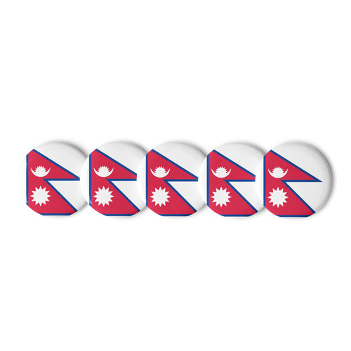 National Flag Buttons - Collection 2 Nepal / 2.25 / White