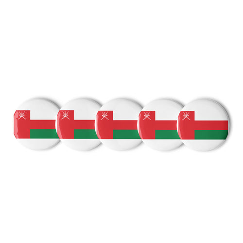 National Flag Buttons - Collection 2 Oman / 2.25 / White