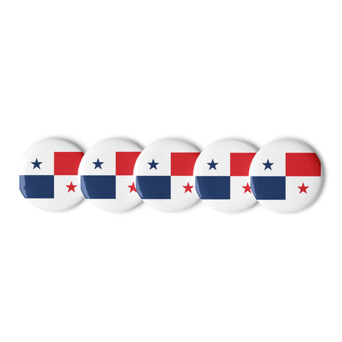 National Flag Buttons - Collection 2 Panama / 2.25 / White