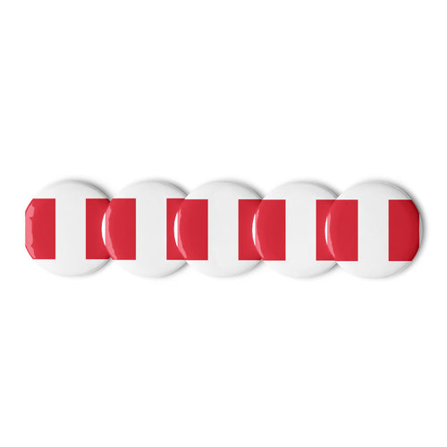 National Flag Buttons - Collection 2 Peru / 2.25 / White
