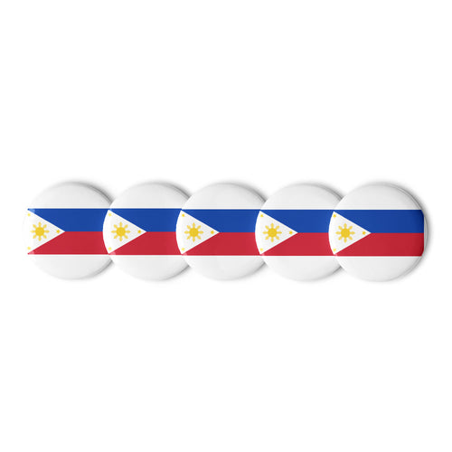 National Flag Buttons - Collection 2 Philippines / 2.25 / White