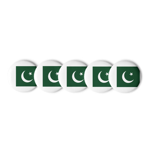 National Flag Buttons - Collection 2 Pakistan / 2.25 / White