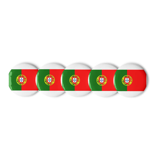 National Flag Buttons - Collection 2 Portugal / 2.25 / White