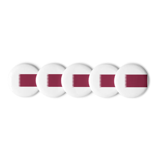 National Flag Buttons - Collection 2 Qatar / 2.25 / White