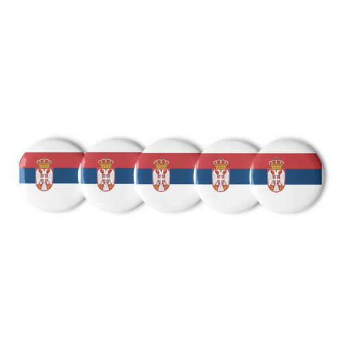 National Flag Buttons - Collection 2 Serbia / 2.25 / White